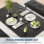 Dining Table for 4, 3-Piece Kitchen Table Set for 4 - Image 6