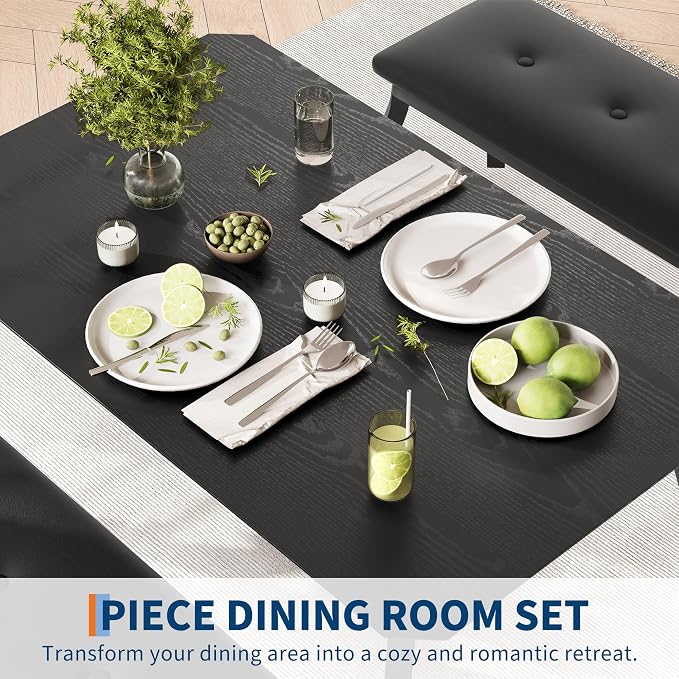 Dining Table for 4, 3-Piece Kitchen Table Set for 4 - Image 6