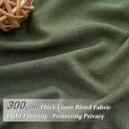 Dark Green Textured Linen Blend Curtains 102 Inches Long - Image 2