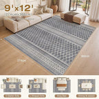 cotiled Boho 9x12 Area Rug for Living Room: Large Moroccan Washable Rug | Solve - Image 8