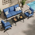 ALAULM 4 Piece Patio Furniture Set, Outdoor Metal Patio Furniture - Image 8