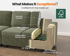 CHIC HOUSE Module for Modular Oversized Couch, Corduroy Customizable Chaise - Image 9