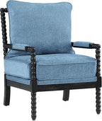 DUHOME Linen Fabric Spindle Accent Chairs Set of 2 - Image 9
