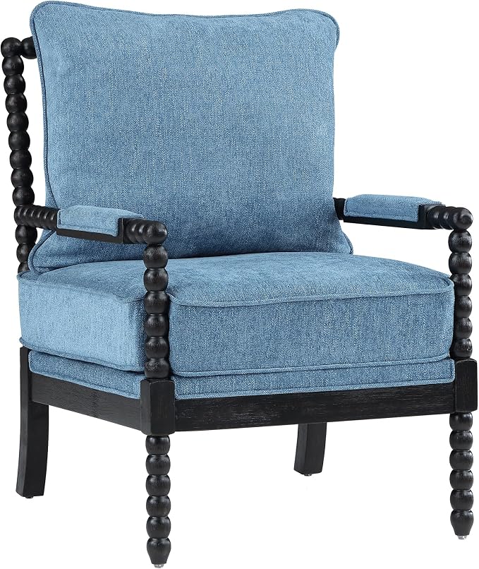 DUHOME Linen Fabric Spindle Accent Chairs Set of 2 - Image 9