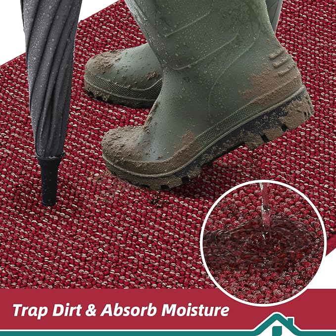 BEQHAUSE Dirt Trapper Door Mat 36" x 60", Non-Slip Washable Doormats, Low - Image 3