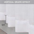 Pitalk White Linen Sheer Drape 104 Inch Curtains - Image 6