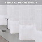 Linen White Curtains 98 Inches Long - Image 5
