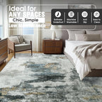 Aelenmu 10x14 Area Rugs for Living Room Washable Dining Room Black Gold | - Image 2