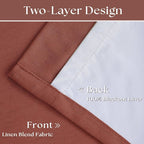 Terracotta Linen 100% Black Out 120 Inch Curtains - Image 4
