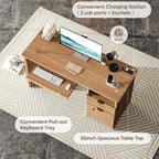Bestier 55 Inch Wood Computer Desk - Image 9