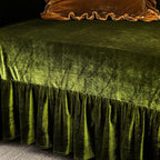 GLORY SEASON Velvet Sofa Cover Soft Decorative Luxurious Solid Exquisite Ruffle - Image 6