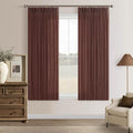 63 Inch Memory Train Linen Pleat Semi Sheer Reddish Brown Kitchen Curtains | by Twodrapes