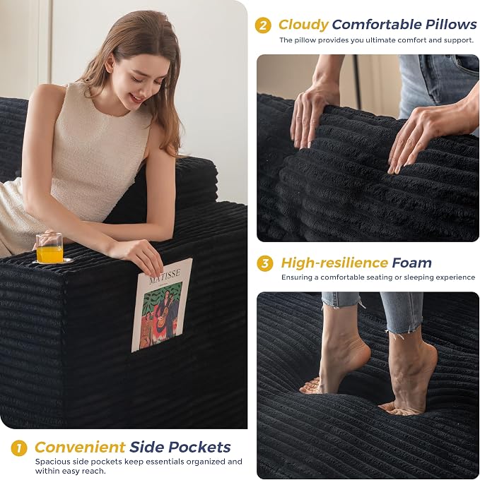 MAXYOYO 104" Modular Sectional Couch - Image 7