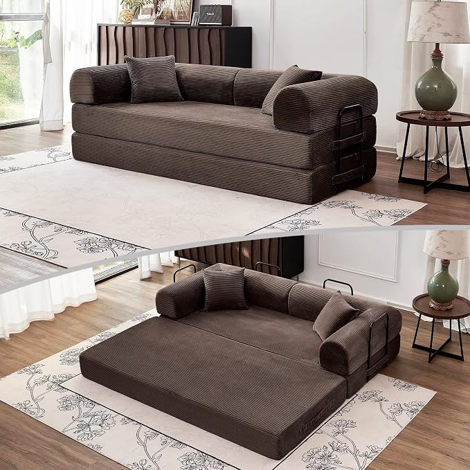 79'' Convertible Sofa Bed, Folding Sleeper Couch by ZQRhome