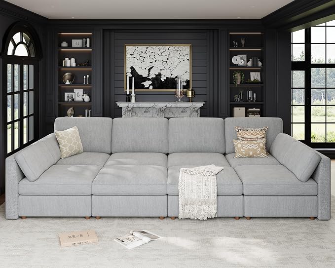 Oversized Modular Sectional Sleeper Couch, Solid Wood Frame, Removable Washable - Image 3