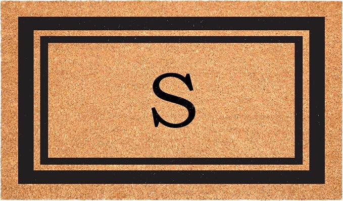 Calloway Mills 152961830S Black Border 18" x 30" Monogram Doormat by Callowaymills