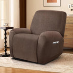 ANARACHON Leather Look Recliner Chair Covers, 4-Pieces Stretch Recliner Cover - Image 2