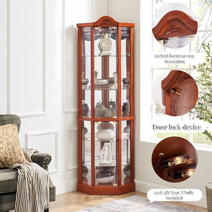 Glass Corner Display Cabinet - Image 6