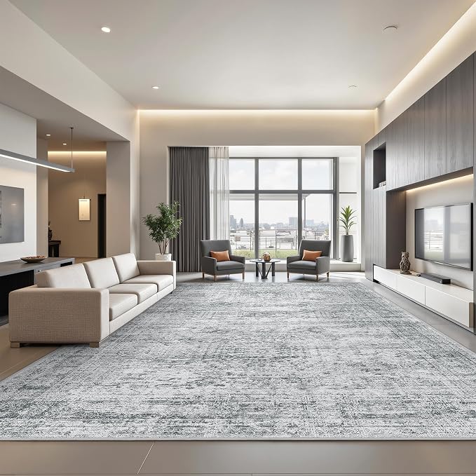 8x10 Area Rugs for Living Room, Large Washable Rug, Dining Room, Low Pile by Restydon