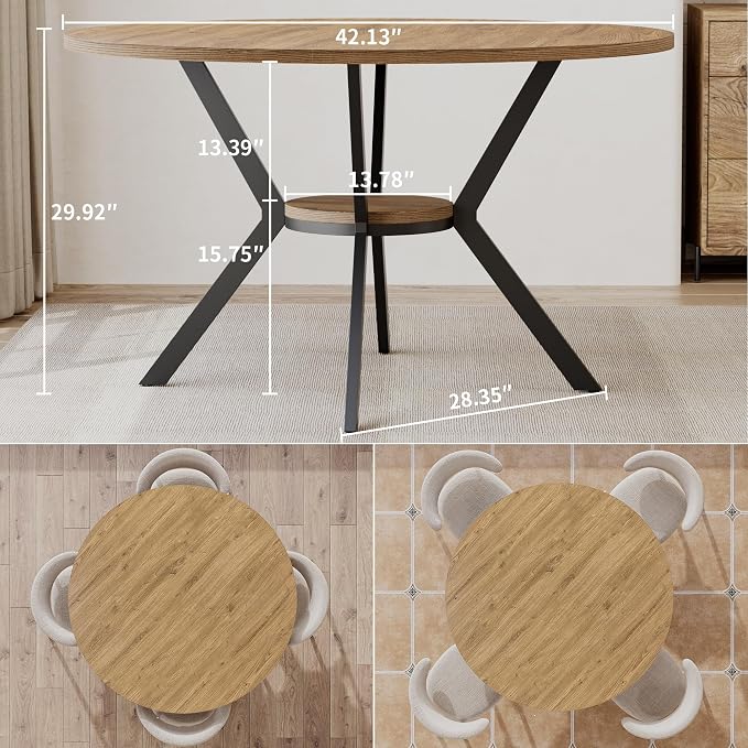 MECHYIN 42 Inch Round Dining Table - Image 2