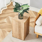 Rustic Natural Rectangular End Coffee Table, Modern Elegant Bedside Nightstand - Image 8