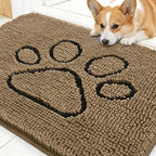 OLANLY Dog Door Mat for Muddy Paws 30x20, Paw Print Design Chenille Mud Mat | by OLANLY