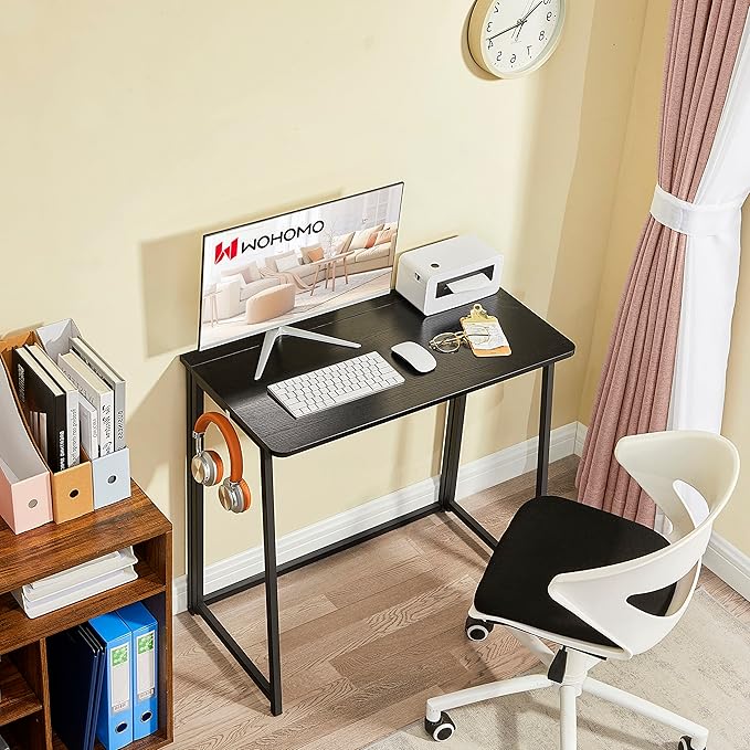 WOHOMO Folding Computer Desk, Small Writing Foldable Desk 31.5", Space-Saving - Image 4
