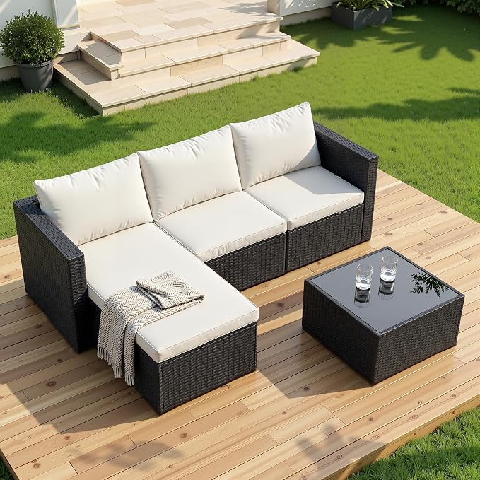 Shintenchi 4 Pieces Patio Furniture Sets, Outdoor Sofa Patio Sectional Sets All by Shintenchi%7CFurnitureMadeforRealLife