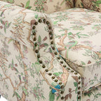 Pia Ricco Set of 2 Floral Accent Chairs, High Back Upholstered Armchairs - Image 5