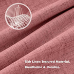 MIULEE 100% Blackout Linen Curtains 42 x 90 Inch Dusty Rose Pink 2 Panels | - Image 3