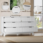 BORNOON 53" Long Dresser for Bedroom, 6-Drawer Dresser - Image 6