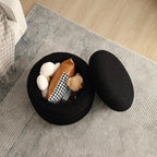 Flouki 19.5" Storage Ottoman Round, Vanity Stools - Image 8