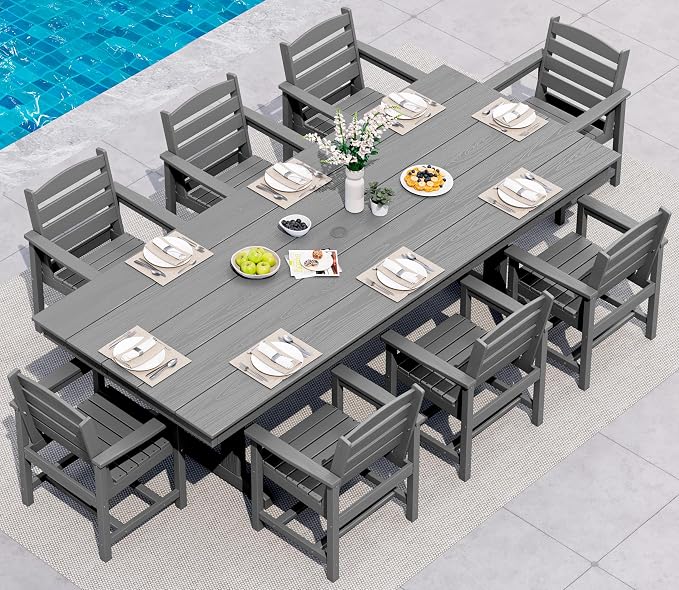 SERWALL 9 Piece Outdoor Dining Set by SERWALL