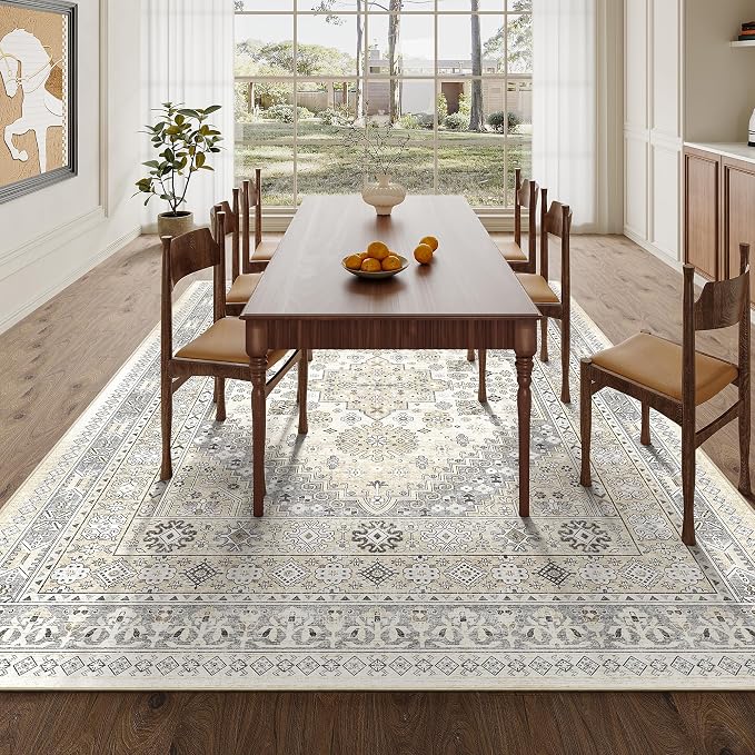 7x9 Area Rugs for Living Room, Large Washable Rug, Dining Room, Low Pile - Image 8