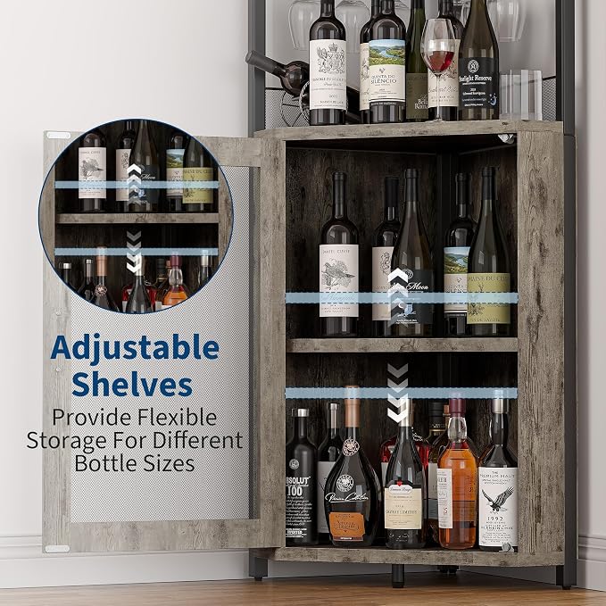 GarveeHome Corner Bar Wine Cabinet - Image 4