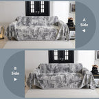 MYSKY HOME Sectional Couch Cover Deep Grey Abstract Geometric Sofa Covers - Image 6