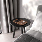 Round End Table Side Table 100% Solid Wood Occasional Table Minimal - Image 8