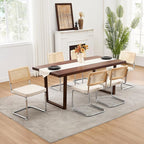 Zesthouse Natural Rattan Dining Chairs Set of 2, Mid Century Modern Dining - Image 8