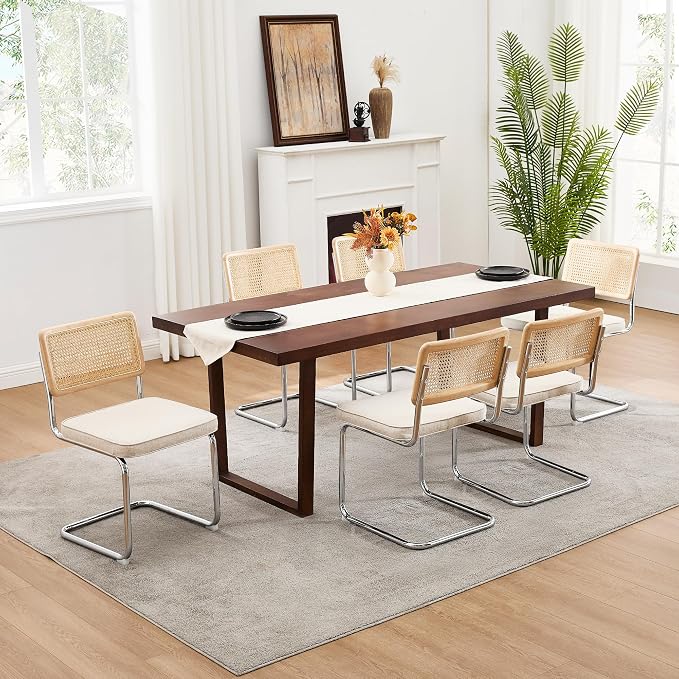 Zesthouse Natural Rattan Dining Chairs Set of 4, Mid Century Modern Dining - Image 5