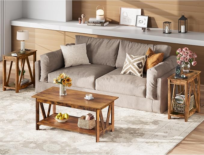 WLIVE End Tables Living Room Set of 2 - Image 2