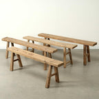 Artissance 20" H Vintage Noodle Bench 5-5.5ft Long Weathered Natural - Image 3