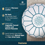 Marrakesh Gallery Genuine Leather Round Pouf Unstuffed - Image 3