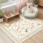 Soalmost 2x3 Dog Rugs for Entryway, Washable Door Mat Animal Soft Rug Beige | - Image 2