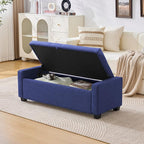 Huatean Home 48" Ottoman with Storage, Storage Ottoman Bench with Safety Hinge - Image 4