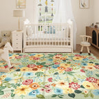 DUKINO 8x10 Area Rug for Living Room, Floral Washable Rug Non Slip, Low Pile - Image 7