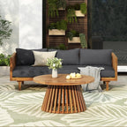 Merax Outdoor Acacia Wood Conversation Set - Image 2