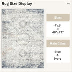 Soalmost 4x6 Area Rug for Living Room, Washable Rugs Non-Slip, Thin Foldable - Image 5