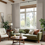 Grey Beige Linen Curtains 96 Inches Long - Image 8
