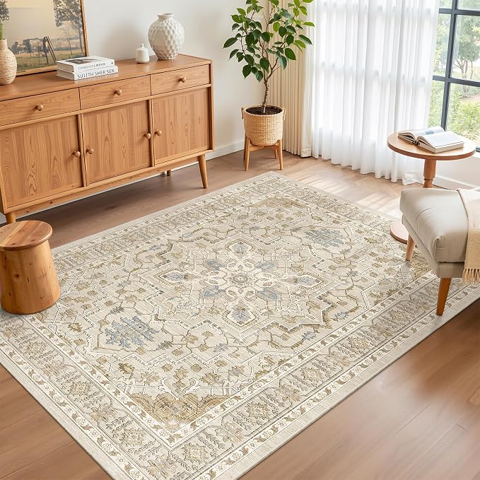 Madane Area Rug 3x5, Washable Vintage Entry Rugs - Image 4