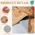 DUKINO 3x5 Area Rug, Floral Washable Rug - Image 4